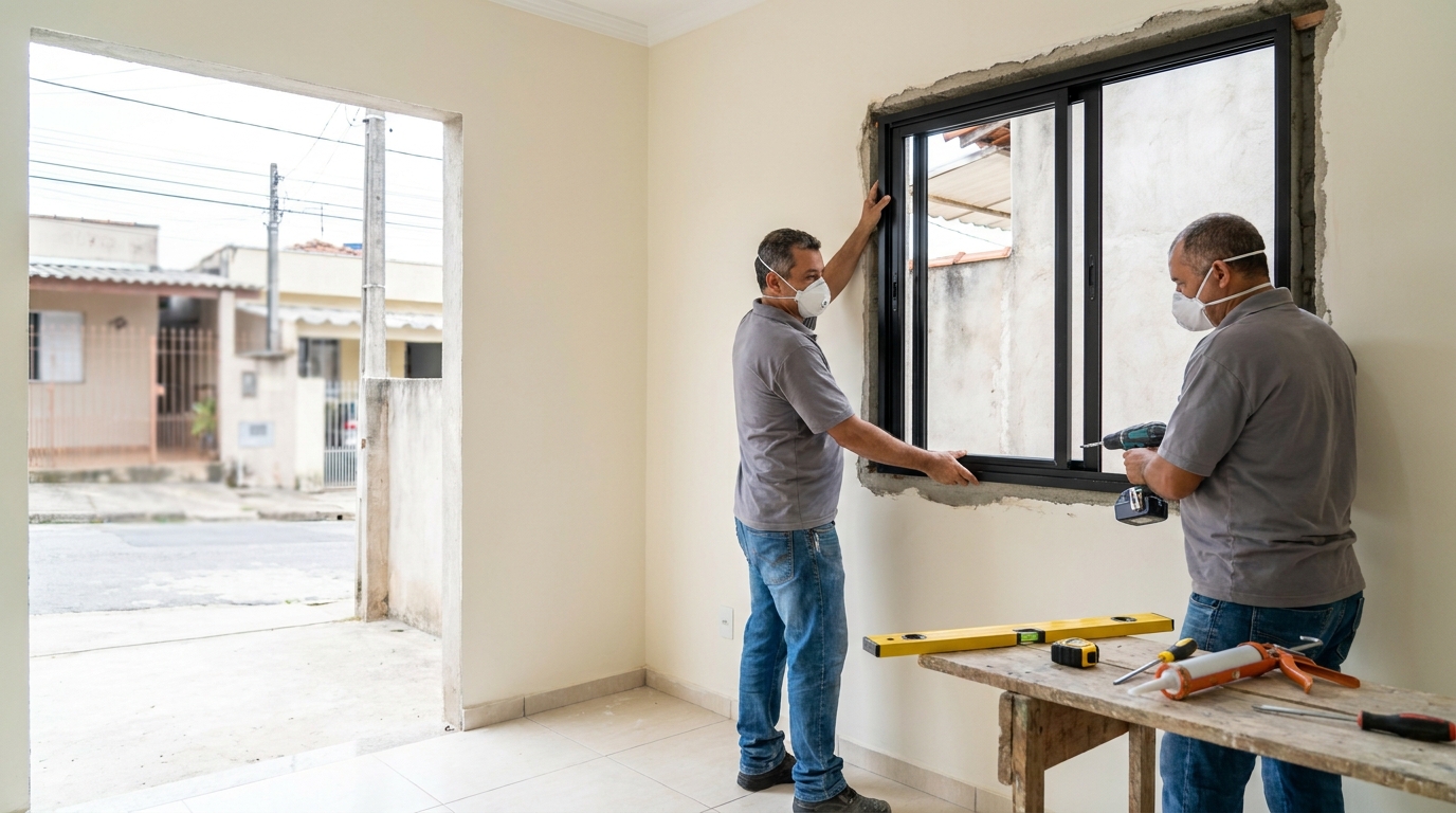 Esquadria de alumínio preta em Porto Alegre-RS